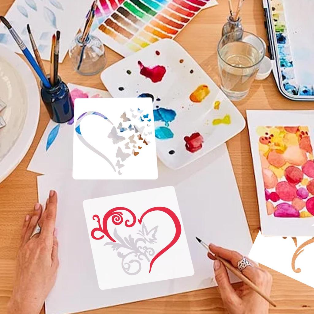 Heart Painting Templates Set - Pack of 6