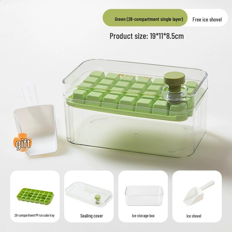 One-Press Ice Cube Maker with Storage