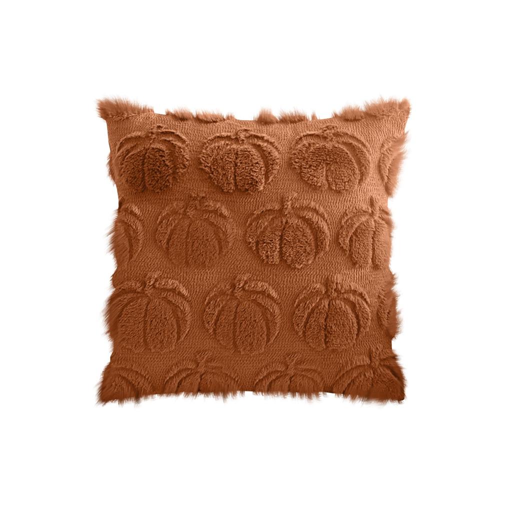 17.7*17.7in Christmas Thanksgiving Pillow Cover Solid Color Cushaw Embroidery Home Pillow Waist Cushion Cover