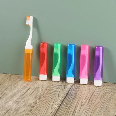 Spazzolino pieghevole portatile riutilizzabile con organizer per spazzolino da denti Mini spazzolino pieghevole carino con setole morbide per viaggio e casa