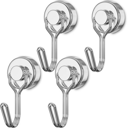 

Ditfook [Set of 4] Strong Magnetic Hooks, Stainless Steel, Rust-Proof, 10kg Vertical Load Capacity, Suitable for Kitchens, Offices, Bathrooms, Bathtub