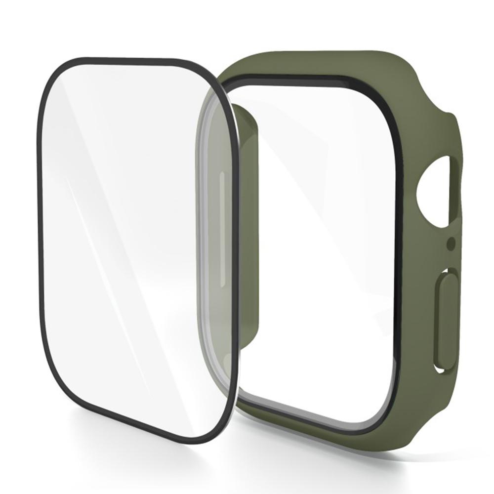WANLONFENG For Apple Watch Series 10 46mm Watch Case PC Frame with Tempered Glass Screen Protector