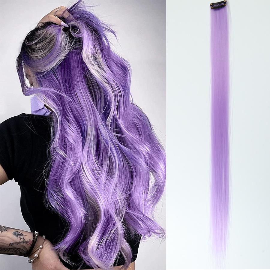 Colorful Invisible Clip-In Hair Extension: High-Temperature Silk for Highlighted Straight Hair