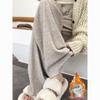 Petite Women's High-Waisted Velvet Pants: Thick, Glutinous Rice Texture, Casual, Slimming, Loose, Straight & Wide Leg, Floor-Length for Autumn/Winter.
