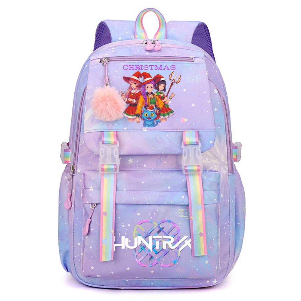 Anime Christmas K-Pop Demon Hunters Printed Large Capacity Waterproof Backpack Teenger Student Girl Boy Schoolbag Bookbag Women Waterproof Travel Bag