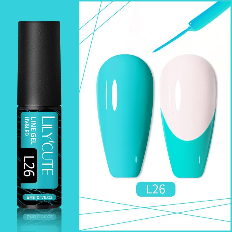 A Full Set Of Elastic Brushed Glue, Nail Art Fluorescent Pull Line Hook Glue, Painted Diy Manicure Phototherapy Nail Polish Glue