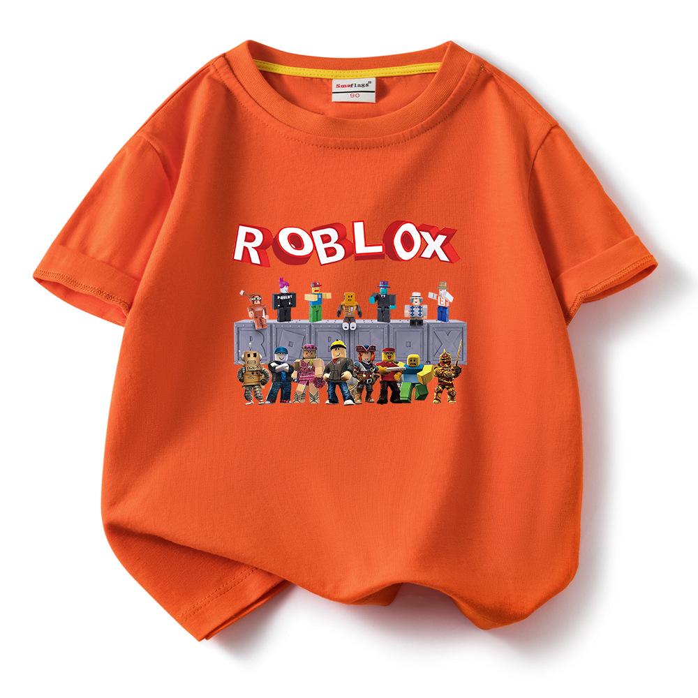

ROBLOX Cartoon Print Children s Cotton Short Sleeve T-Shirt - Summer Round Neck Pullover Top 150 cm