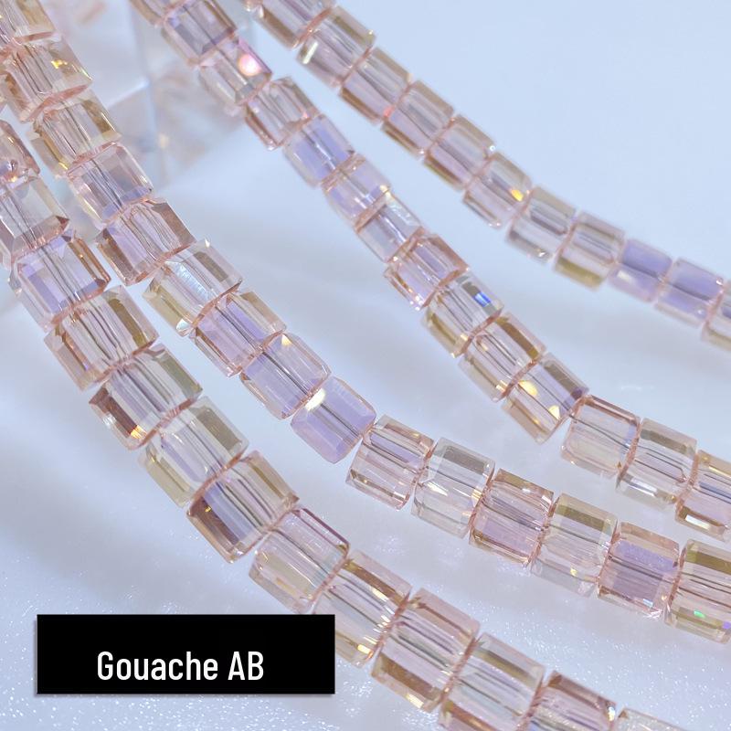 Multi-Faceted Crystal Glass Square Beads: 4/6/8mm Sugar Cubes for DIY Jewelry, Loose Beading with Holes