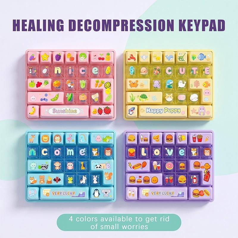 Purple Fidget Keyboard Toy Cute Animal Shape Stress Reduction Gadget for Home Office Daily Use