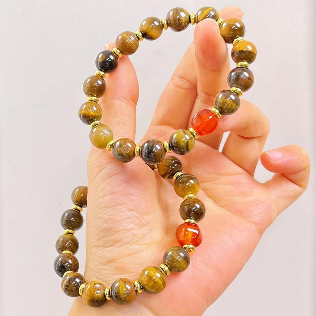 10Mm Boutique Natur Tigerauge Chalcedon Armband Armband, Treue über die Basis