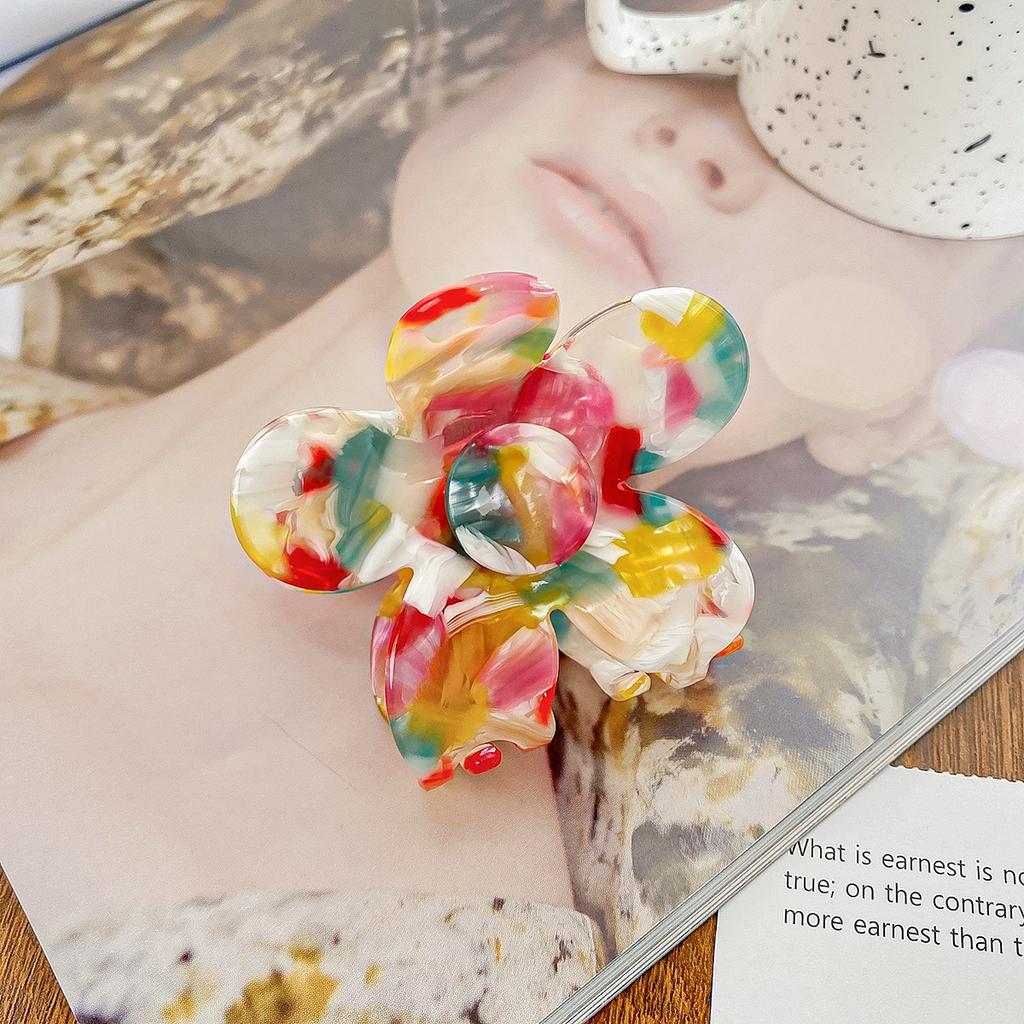 1PC NEW Flower Ponytail Shark Hair Clip for Women Claw Clip Thick Hair Acetate Hair Claw Clip Barrettes Hair Accessories