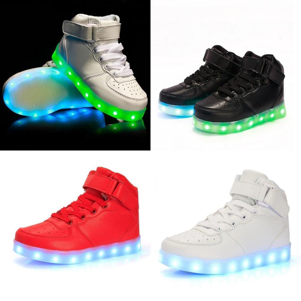 USB-wiederaufladbare leuchtende Sneaker für Kinder, High-Top-Freizeitschuhe mit Wärme und Langlebigkeit