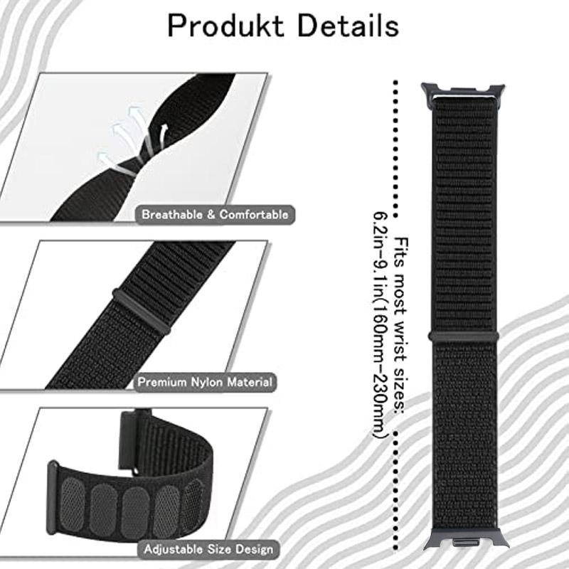 Official Nylon Loop Strap For Samsung Galaxy Watch 8 40mm 44mm Metal Connecting Bracelet Galaxy Watch 8 Classic 46mm Wristband