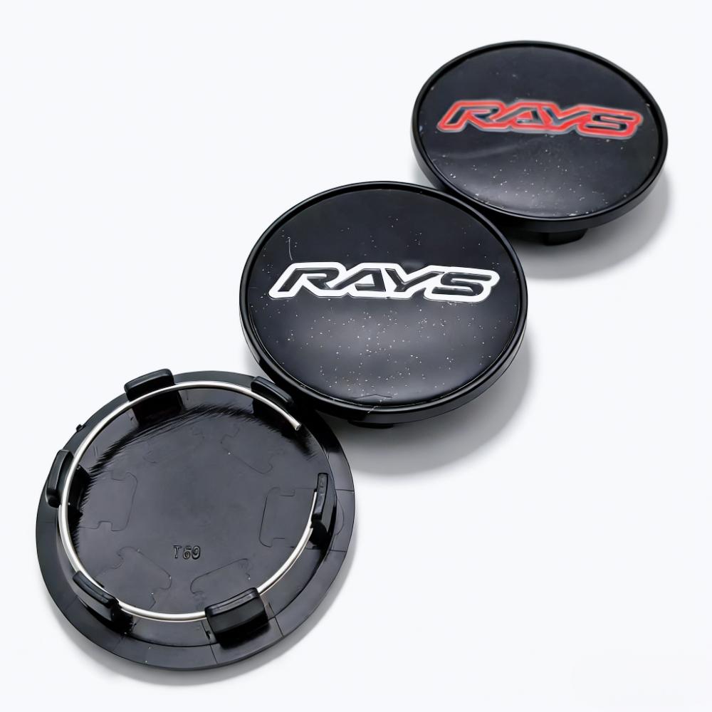 4pcs 69mm ( Clips 56mm ) Rays Logo Emblem Badge Car Wheel Center Caps Rim Hubcaps Wheel Hub Dust Cover Replace Car Accessories