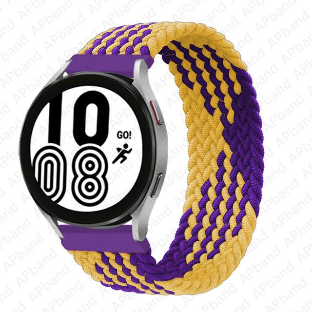 20mm 22mm Band for Samsung Galaxy watch 6 7 4 5 pro active 2 Gear S3 braided solo loop bracelet correa Huawei watch GT 2 3 strap