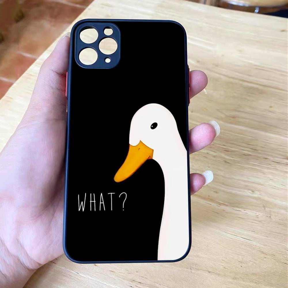 Cartoon Funny Duck Shockproof Matte Phone Case For IPhone 16 15 14 13 12 11 Pro Max X XS MAX Mini