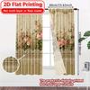 Flat Printing Floral Elegance Popular Print Curtains Yarn Outdoor Decorations Suitable Semi Transparent Set Of 2 Made Polyester