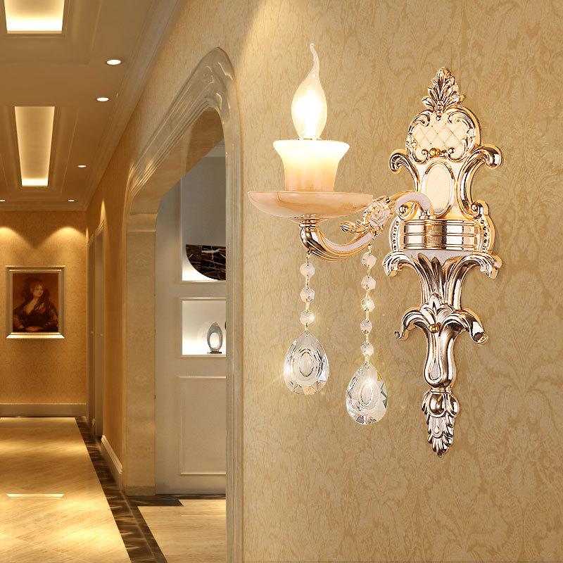 modern wall lamp jade shade living room crystal wall lamps Led Arandela Hotel room art deco Man-made marble Wall Light fixtures