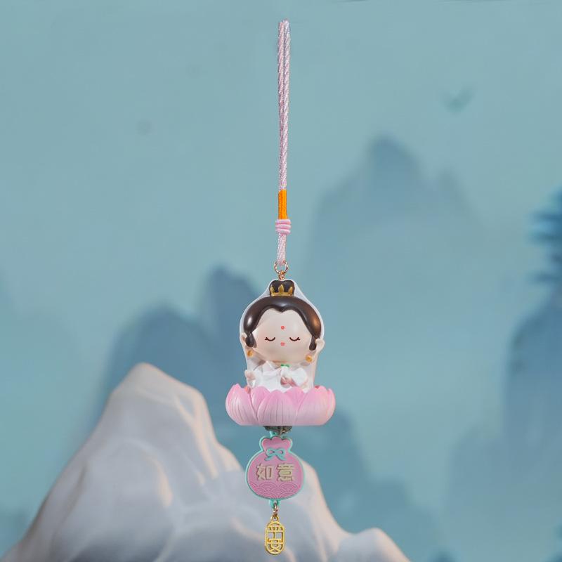 Emotionally Stable Little Deity Guanyin Bodhisattva Car Pendant Decoration Gift Ornament Lotus Doll