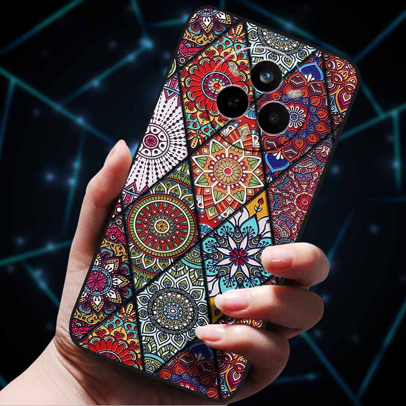 For Realme 14 Pro 5G Case 14Pro+ Soft Silicone Bumper 3D Flowers Emboss Phone Cases for Realme 14 Pro+ Plus Back Covers Shells