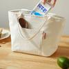 Versatile Canvas Insulated Lunch Bag with Zipper - Portable Storage Tote for Travel & Picnics, Easy-Clean Square Organizer Bag