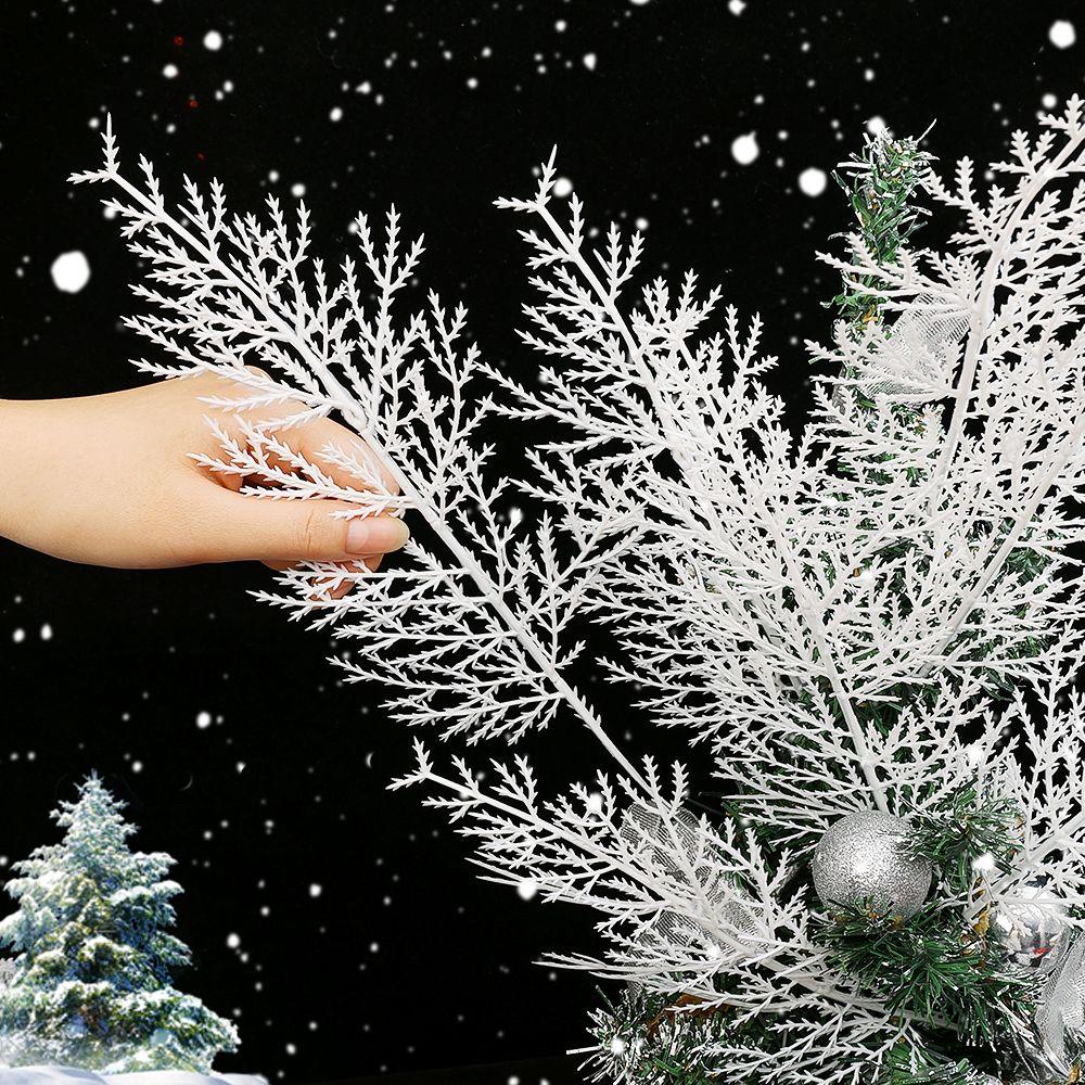 Christmas Tree White Artificial Pine Needles Ornaments DIY Artificial Wreath Garden Decoration Plant New Year Party Decor Supply