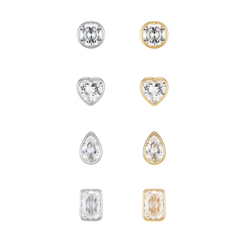 TATIANA [Silver925]Clear Daily Bezel Earring_EC1734