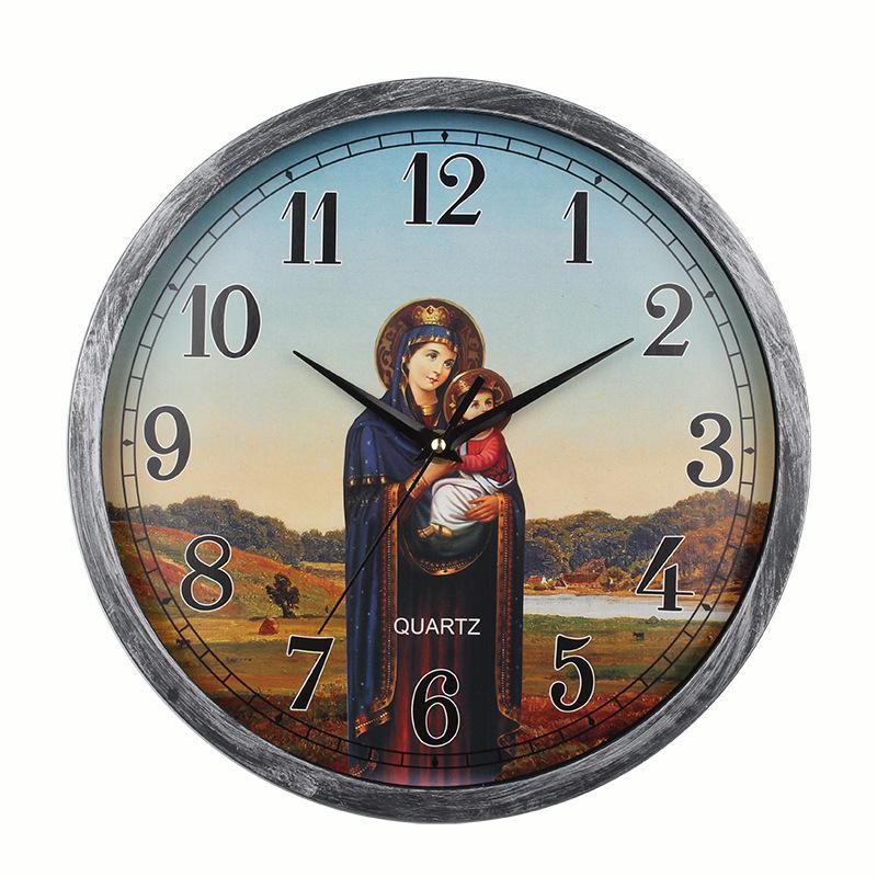 New Jesus Wall Clock Bedroom Living Room Home Decoration Wall Clock Living Room Dining Room Silent Wall Clock