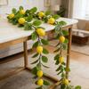 Guirlande de Citrons Artificiels de 68,9 Pouces Guirlande de Liane de Verdure Printemps Été avec Citrons et Feuilles Vertes Vigne de Fruits Artificiels