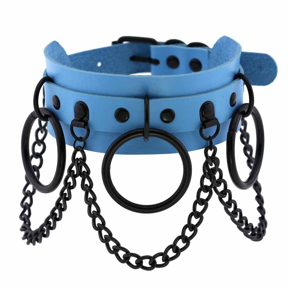 Black Gothic Punk Choker Goth Chain Collar Dark Fashion Leather Chocker Harajuku Rock Necklace Witch Grunge Festival Accessories High Quality