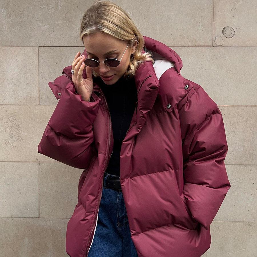 Down Jacket Women's Warm Fashionable Loose Comfortable Solid Cotton Jacket Autumn Winter Casual Simple Overwear