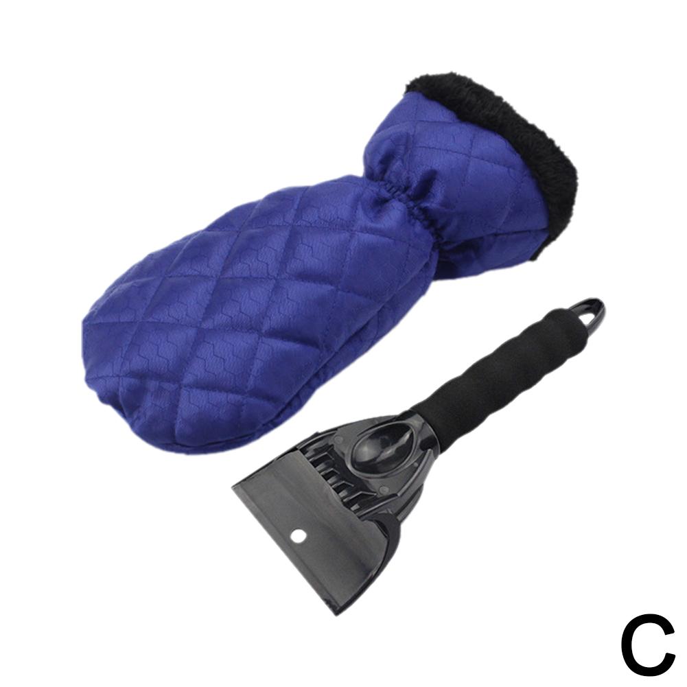 1Set Car Windshield Ice Scraper Waterproof Gloves Auto Snow Defroster Warm Gloves With Shovel Brush Cleaning Snow Removal Tools