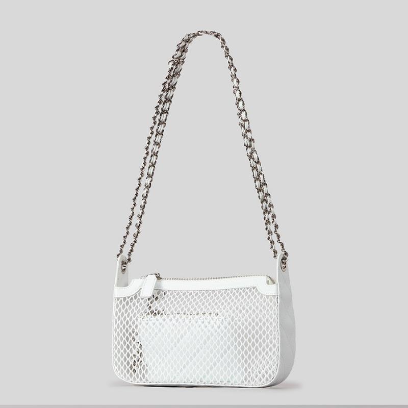 

Chain-hollowed-out Woven Bag A Fashionable and Versatile Single-shoulder Crossbody Bag білий