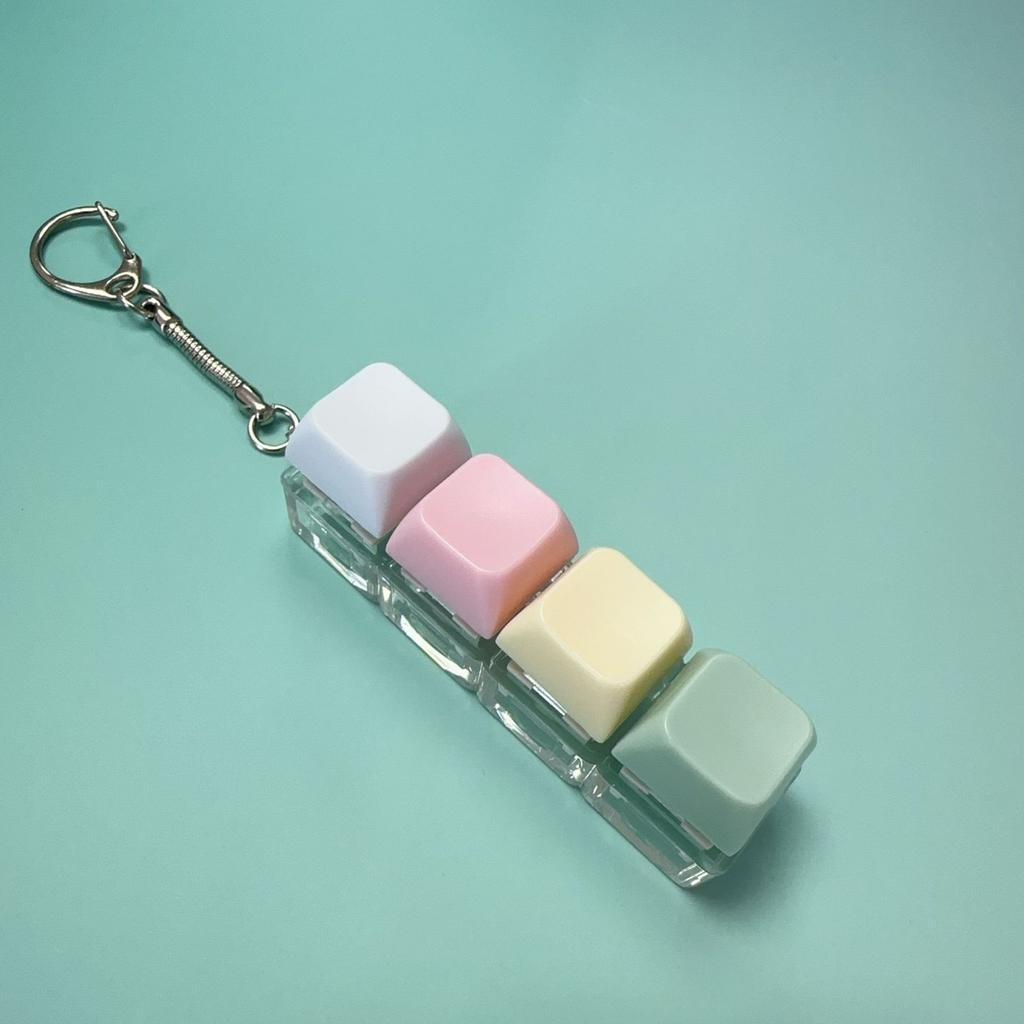 1-Button 4-Button 9-Button Macaron LED Stress-Relief Button Tester Stress-Relief Toy Keyboard Keychain Keyring