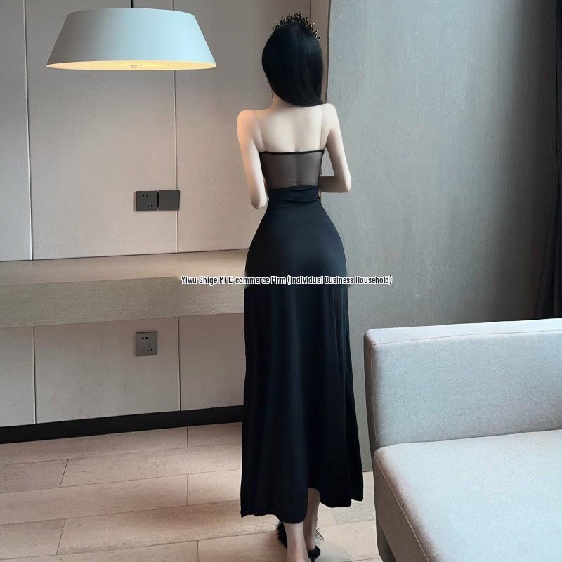 Southeast Asian Women's Strapless High Slit Sexy Evening Dress 2024