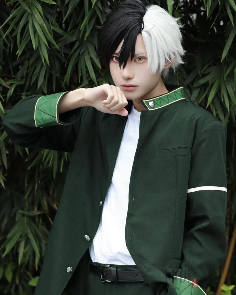 Haruka Sakura Cosplay Strong Guy WIND BREAKER Cosplay Costume for School Stage Wear Sakura Wig Size [Excellent Quality] Wig, Adults, Festivals,