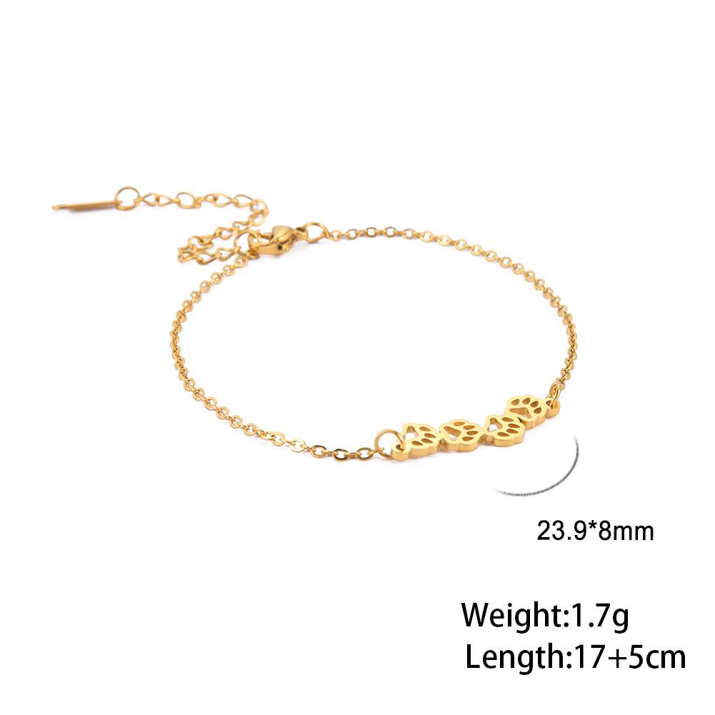 Cazador Hollow Cat Dog Bear Paw Bracelet on Hand Female Cute Animal Charm Kpop Stainless Steel Jewelryfriend Gift Wholesale