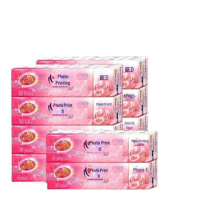 Pachet de 10 batiste portabile cu trandafiri, din inimă în inimă: Șervețele faciale de hârtie mici, portabile