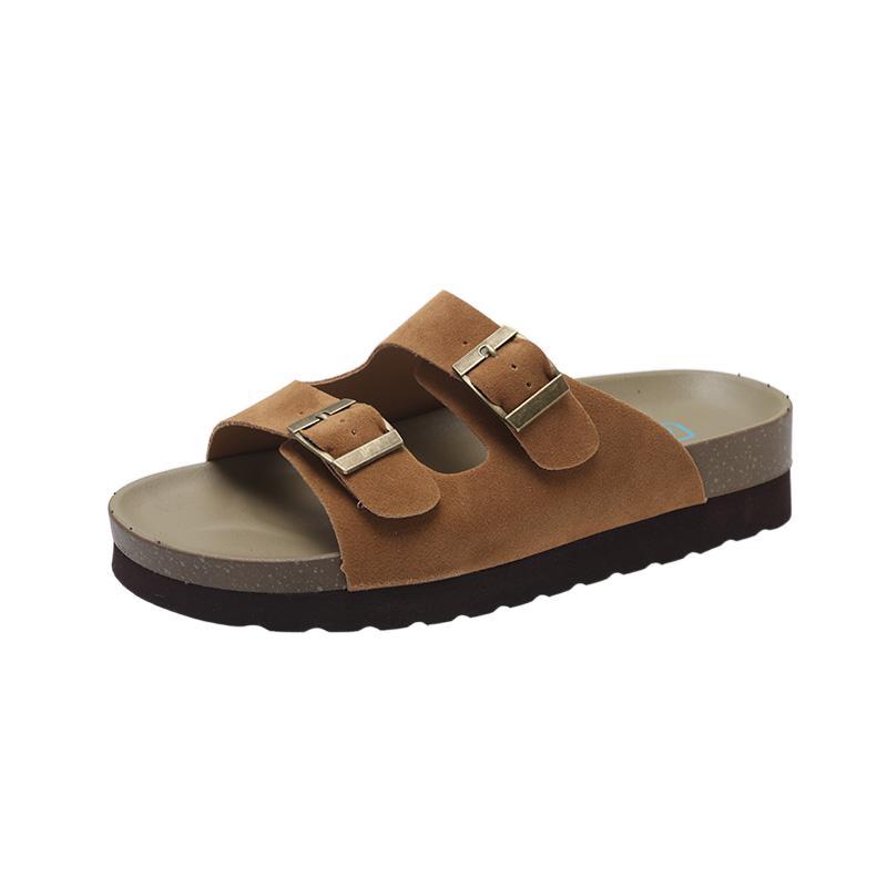 Großformatige Coole Drag Neue Plattform Damen Xia Yuantoulou Zweigstelle Metallschnalle Tragen Kitten Heel Rutschfeste Strandschuhe