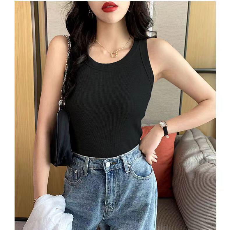 2025 Trendy Anti-Exposure Camisole: Light, High-Elastic Ribbed Spaghetti Strap Outerwear for Spring/Summer, Covers Underarm Area