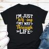 Im Just Wtf Ing My Way Through Life Sarcastic T Shirt Adult Humor Mom Wife Funny Casual Vintage Washed Unisex Homme Soft