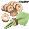 6PCS/Suit Creative Wooden Napkin Rings Party Table Wedding Supplies Decoration Rustic Vintage Bark Stump Craft Ornament