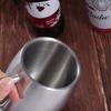 Vacuum Insulation 420ml Stainless Steel Beer Mug Double Wall with Handle Lid Coffee Cup Portable Durable Office Water Mugs Home
