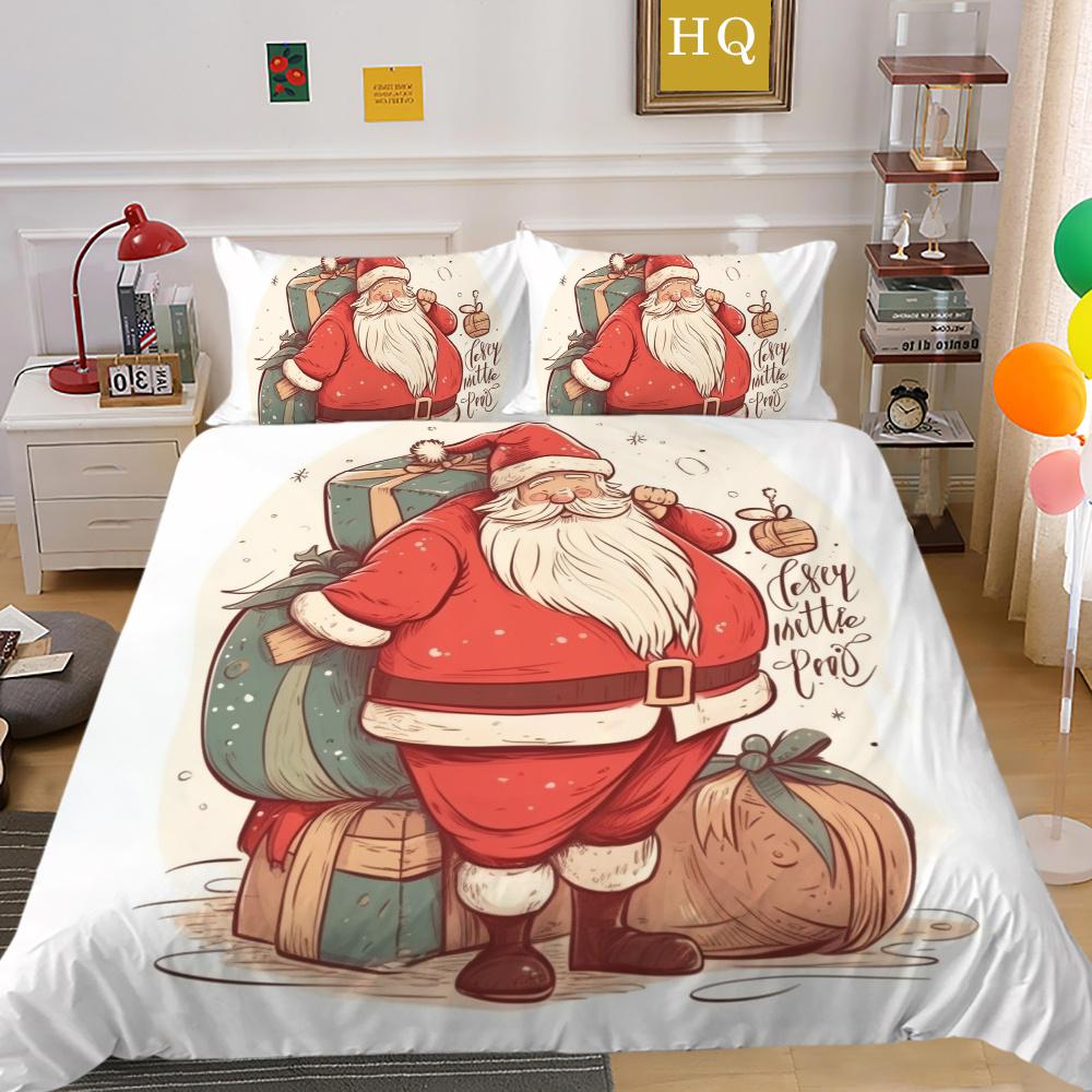 3D Christmas Printing Duvet Cover Set Full Size Microfiber Bedding Set High Ranking Lovely Bedspreads