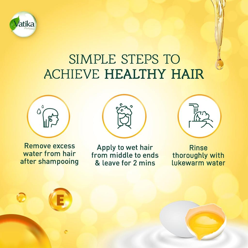 Hair Conditioner with Egg Proteins Vatika Dabur UAE | Daily Moisturizing Conditioner | For Strong, Healthy & Shiny Hair