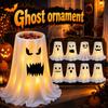 Expandable Halloween Ghost Candy Holder Storage Stand Outdoor Porch Front Door Yard Decoration Prop with LED Light Effect