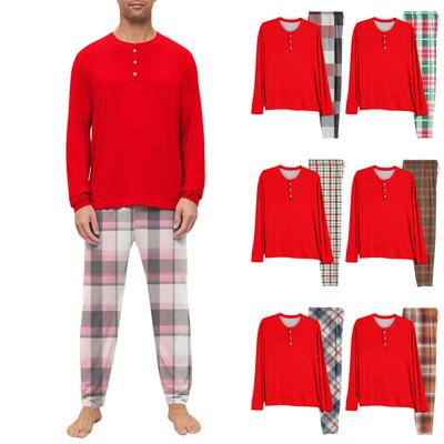 Herren-Pyjama-Set, Langarm und lange Hose, zweiteilig