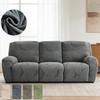 3 Seater Leaf Jacquard Split Recliner Sofa Covers Elastic Chair Cover with Side Pocket Durable Armchair Slipcover Decor for Home