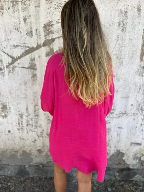 European & American Women's Cotton Linen Two-Piece Set: Solid Color Long Sleeve Crinkle Shirt and Casual Shorts (2025)