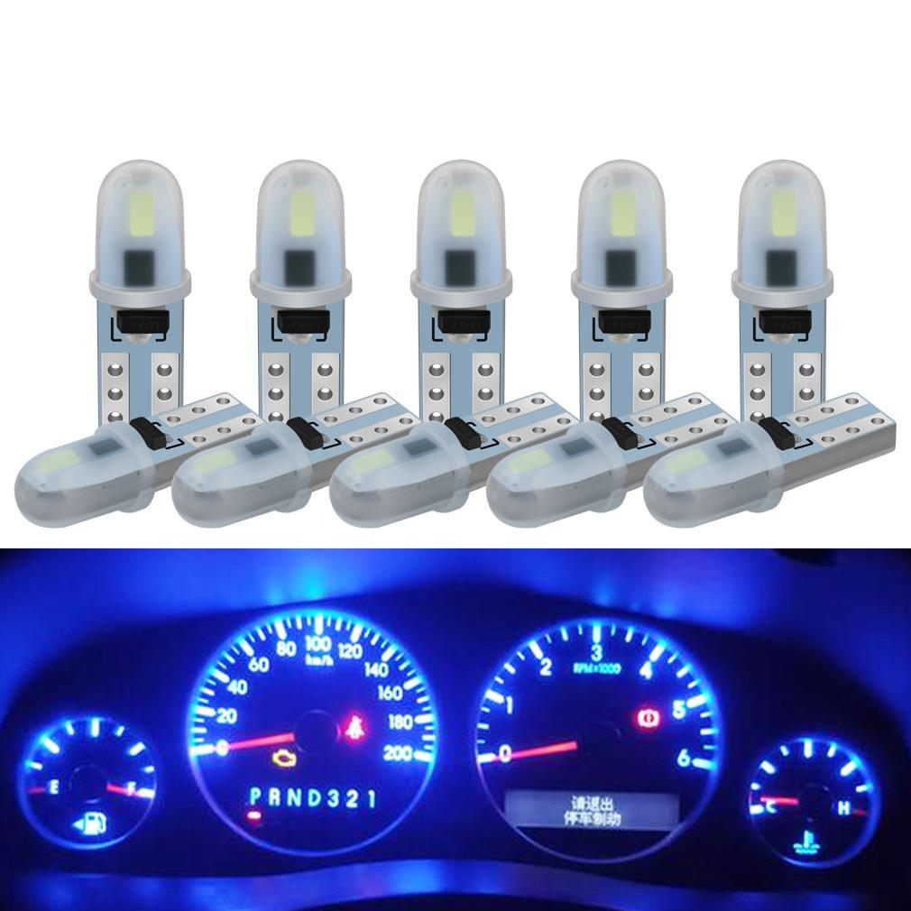 

10 шт. T5 Автомобильные светодиодные лампы Подсветка приборной панели 3014 2SMD Светодиодная лампа 12 В Автомобильное внутреннее освещение Автомобильная боковая клиновидная лампа для приборной панели 10PCS светло-синий